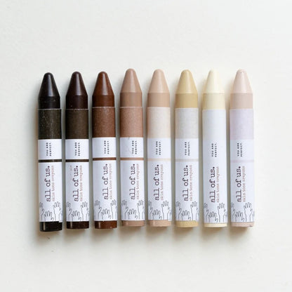 Skintone Beeswax Crayons 8 Sticks from All of Us Waldorf Education Inspired Stationary Art and craft for kids 3yrs+