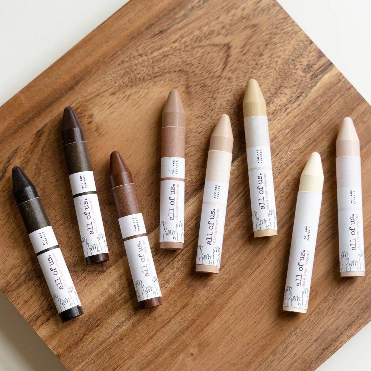 Skintone Beeswax Crayons 8 Sticks from All of Us Waldorf Education Inspired Stationary Art and craft for kids 3yrs+