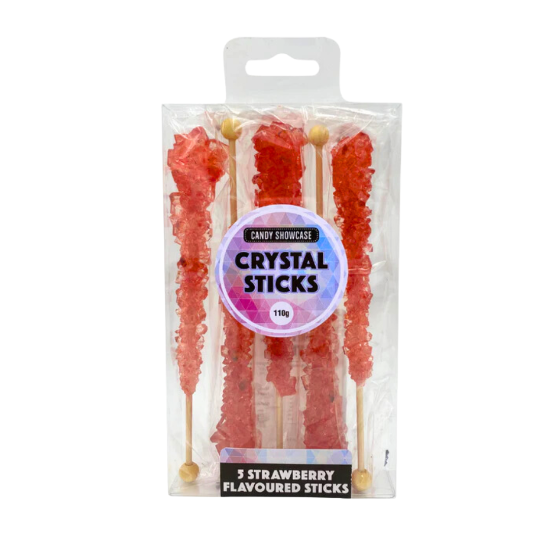 Strawberry Crystal Candy Sticks - 5 piece