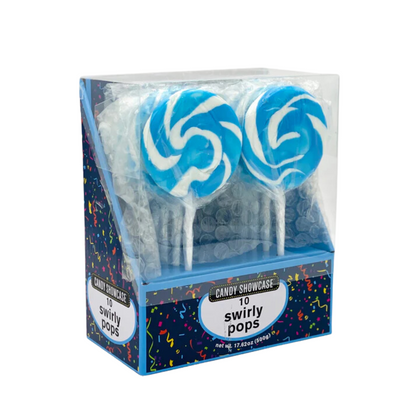 Blue Swirly Pops Lollipops Blue - 10 pack