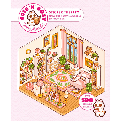 Cute N Cozy Sticker Therapy Sticker Activity Book with 500 Reusable Stickers (Paperback) by Zenny Abanales Travel Toys