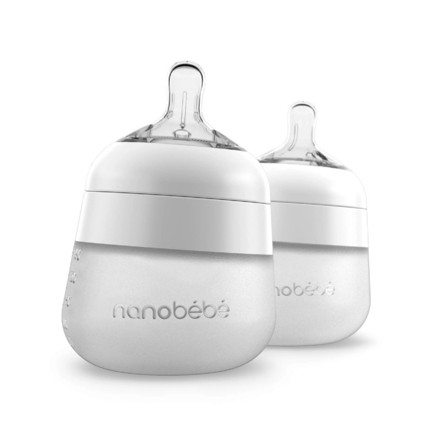 Flexy Silicone Bottle 150ml - Twin Pack White