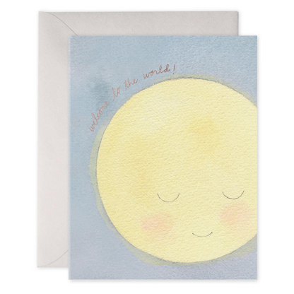 Baby Moon Welcome to the World Foil Greeting Card by E. Frances Paper New Born Card