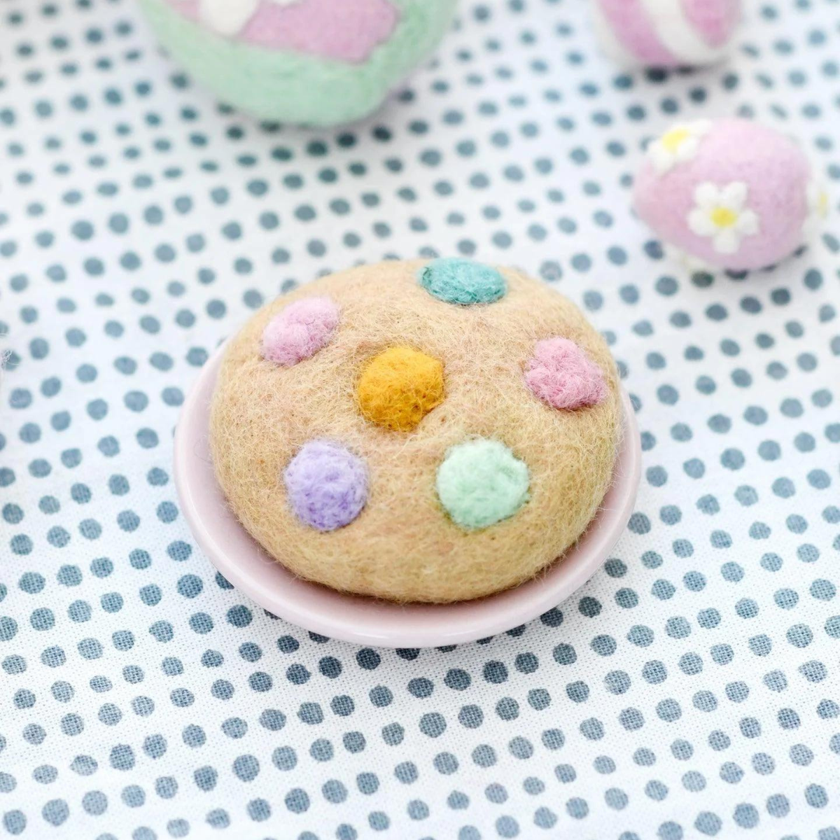 Tara Treasures Felt M&M Pastel Cookie Pretend and Imaginative Play Kitchen Accessories 3yrs+