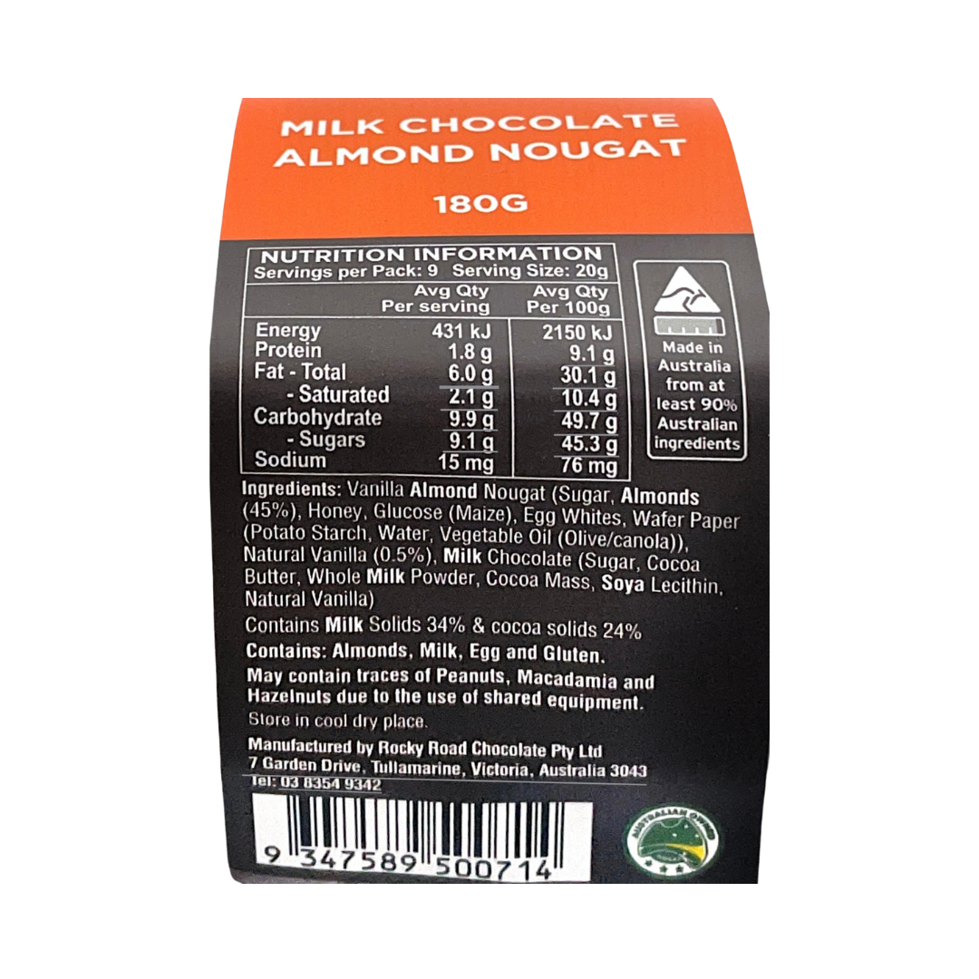 Milk Chocolate Almond Nougat 180g