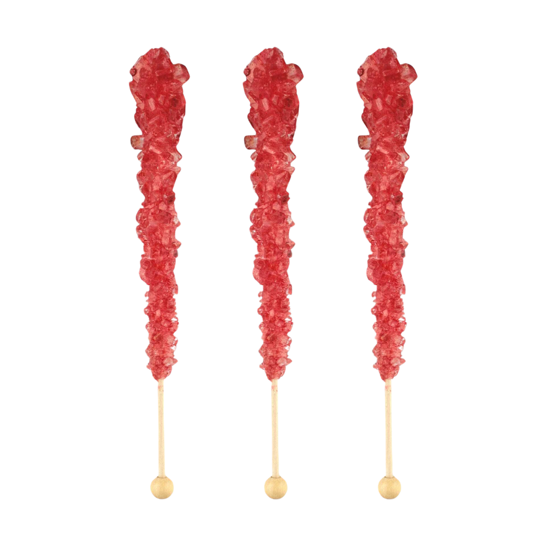 Strawberry Crystal Candy Sticks - 5 piece