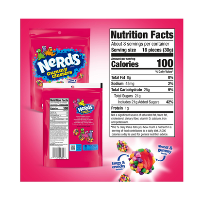 Rainbow Nerds Gummy Clusters - 141g