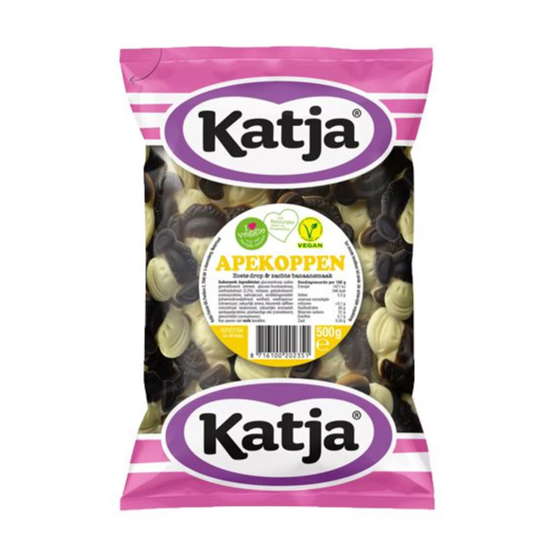 Katja Banana Licorice Monkey Face (Apekoppen) - 500g