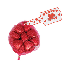Milk Chocolate Love Hearts Red - 63g mesh bag 9 pieces