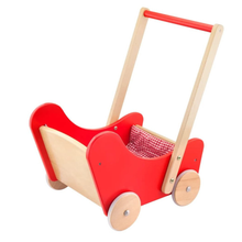 Viga Toys Wooden Red Doll Buggy Pram Baby Walker Developmental Toys Baby Toys 18m+