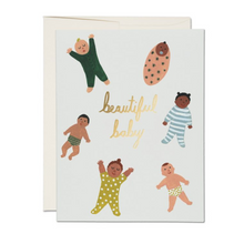 Beautiful Baby Foil Greeting Card by Red Cap Cards New Born Card