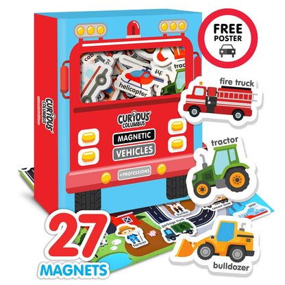 Curious Columbus Magnetic Vehicles and Professions Baby Toys Baby Gifts Idea Best Seller 0m+