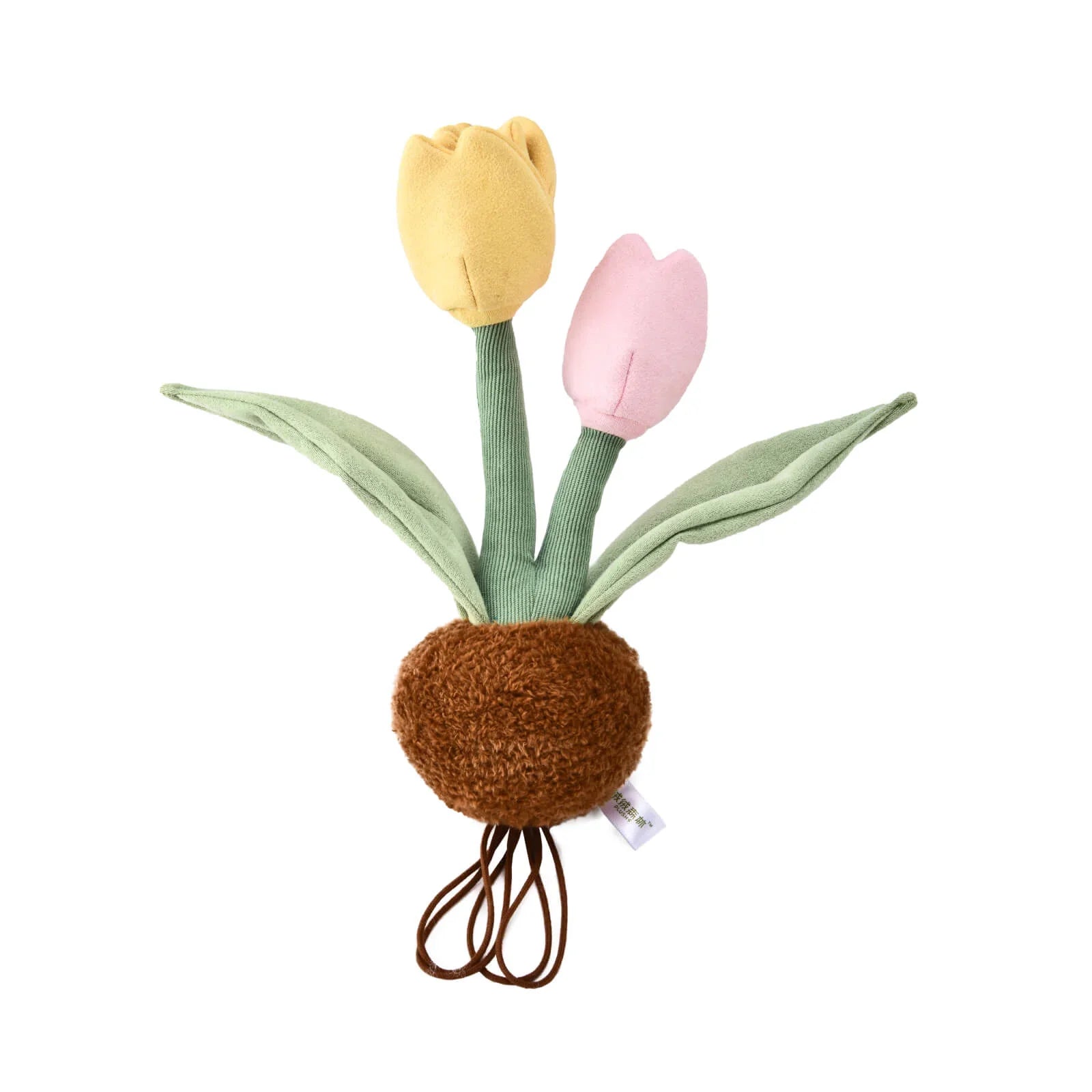 PlushWoods Yellow and Pink Tulip Plant Plush With Pot 25cm