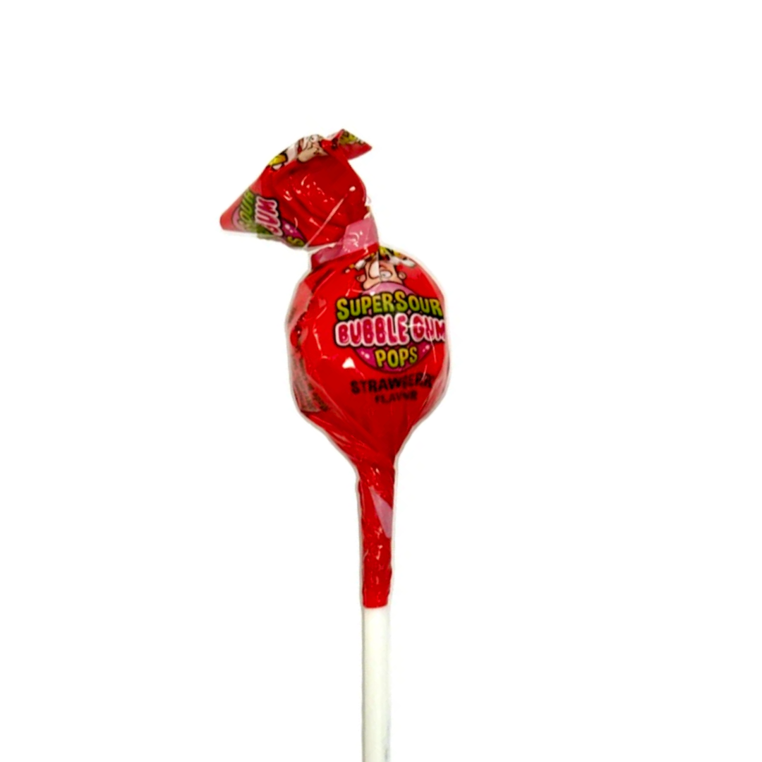 Warheads Super Sour Bubblegum Pops - Strawberry