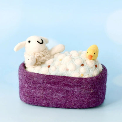 Tara Treasures Where Is The Green Sheep Bath Sheep Play Set 3pcs Pretend & Imaginative Play Felt Animals Australian Authors Classic Story 3yrs+