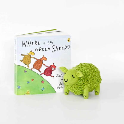 Tara Treasures Where Is The Green Sheep Large Felt Green Sheep and Book Set 2pcs Pretend & Imaginative Play Felt Animals Australian Authors Classic Story