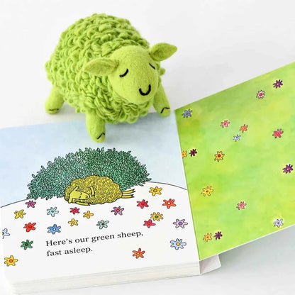 Tara Treasures Where Is The Green Sheep Large Felt Green Sheep and Book Set 2pcs Pretend & Imaginative Play Felt Animals Australian Authors Classic Story