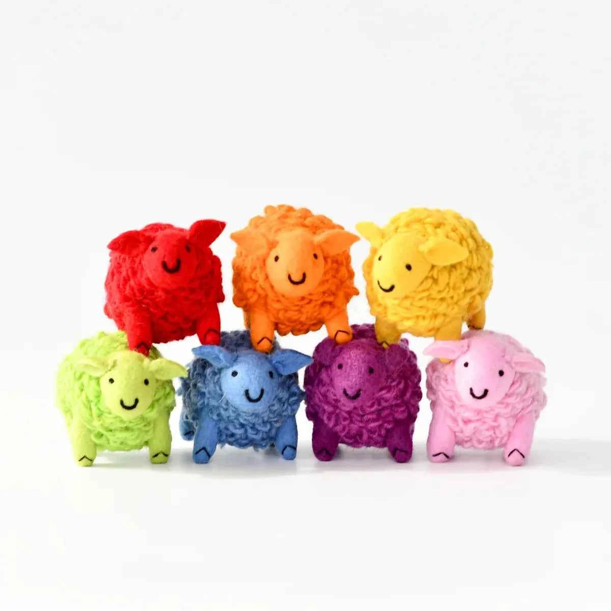 Tara Treasures Where Is The Green Sheep Felt Colourful Sheep Set of 7 Pretend & Imaginative Play Felt Animals Australian Authors Classic Story