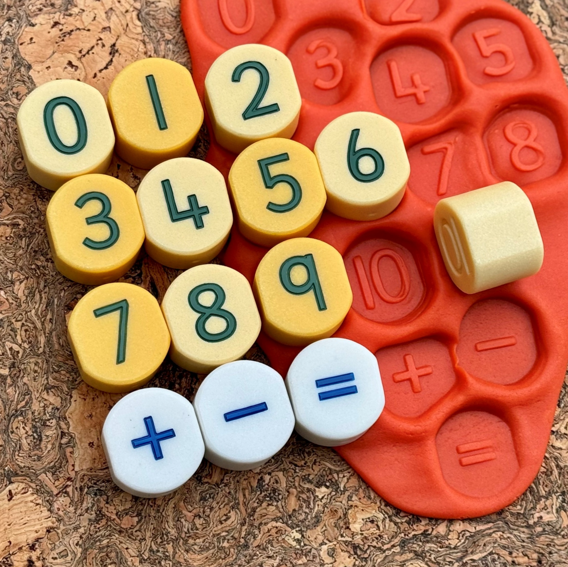 Yellow Door 0-10 Number Stamping Stones 14pcs Early Math Resources Playdough Sand Toys Sensory Toys School Range 2yrs+
