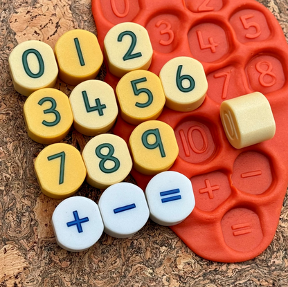 Yellow Door 0-10 Number Stamping Stones 14pcs Early Math Resources Playdough Sand Toys Sensory Toys School Range 2yrs+
