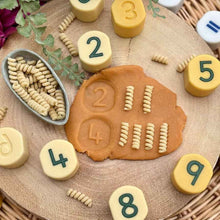 Yellow Door 0-10 Number Stamping Stones 14pcs Early Math Resources Playdough Sand Toys Sensory Toys School Range 2yrs+
