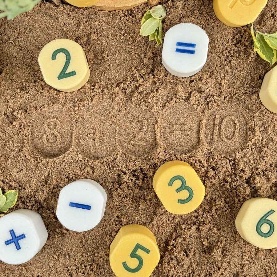 Yellow Door 0-10 Number Stamping Stones 14pcs Early Math Resources Playdough Sand Toys Sensory Toys School Range 2yrs+