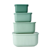 4 Piece Rectangle Nested Food Storage Set - Green