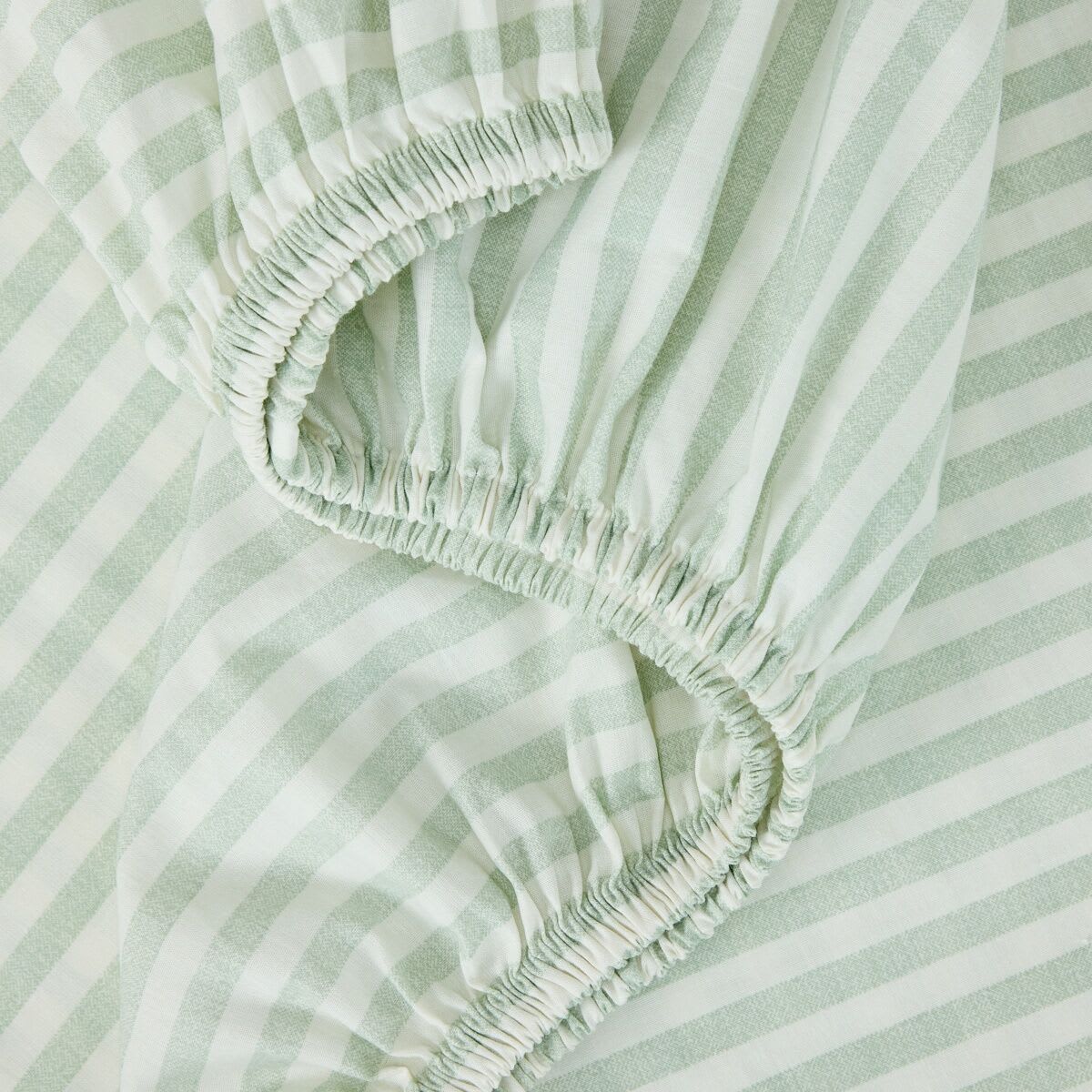 250 Thread Count Stripe Cotton Sheet Set - Queen Bed, Sage