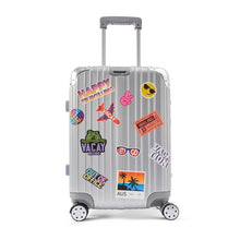 48cm Trunk Hard Case with Stickers - Silver Look