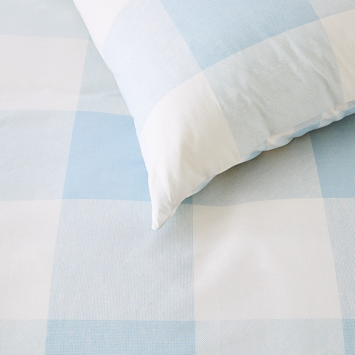 Blake Cotton Rich Reversible Quilt Cover Set - Queen Bed, Blue