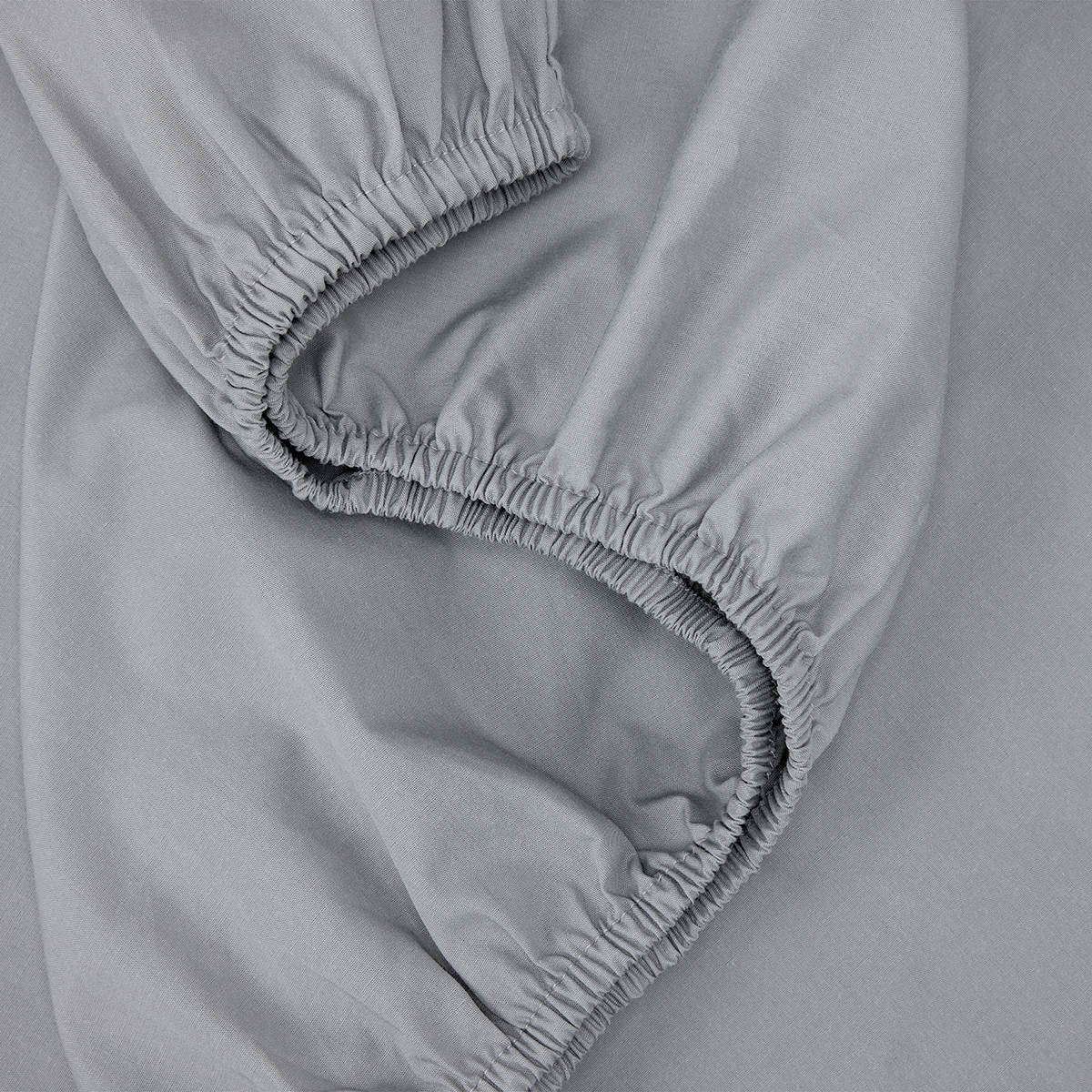 250 Thread Count Cotton Rich Fitted Sheet - Single Bed, Grey