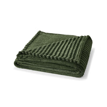 Plush Ribbed Blanket - Double/Queen Bed, Forest