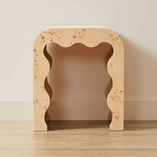 Burlwood Look Side Table