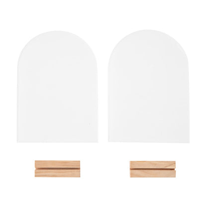 2 Pack A5 Acrylic Signs with Wooden Bases