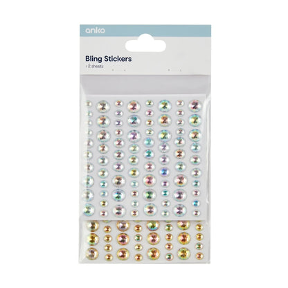 2 Sheets Bling Stickers - Metallic