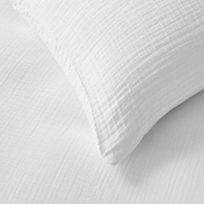 Muslin Cotton Quilt Cover Set - Queen Bed, White