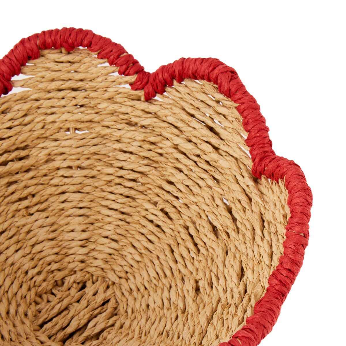 Red Edge Woven Bowl