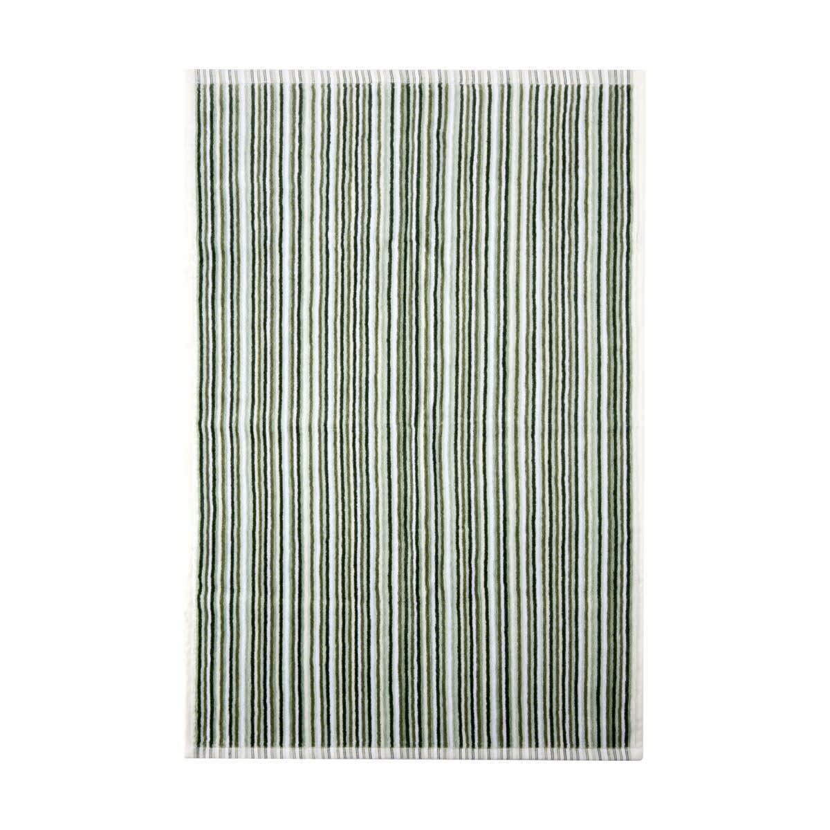 Mini Stripe Cotton Reversible Hand Towel - Green
