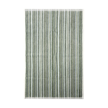 Mini Stripe Cotton Reversible Hand Towel - Green