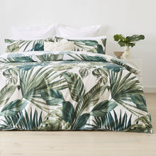 Bryony Cotton Rich Reversible Quilt Cover Set - Queen Bed, Green