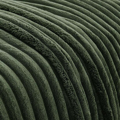 Plush Ribbed Blanket - Double/Queen Bed, Forest
