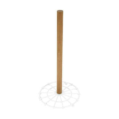 Off White and Acacia Paper Towel Stand