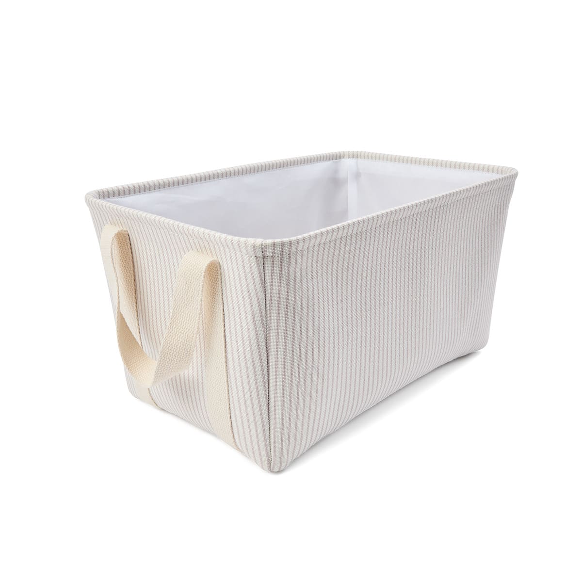 Rectangle Stripe Basket - Beige
