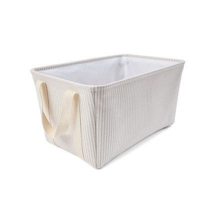 Rectangle Stripe Basket - Beige