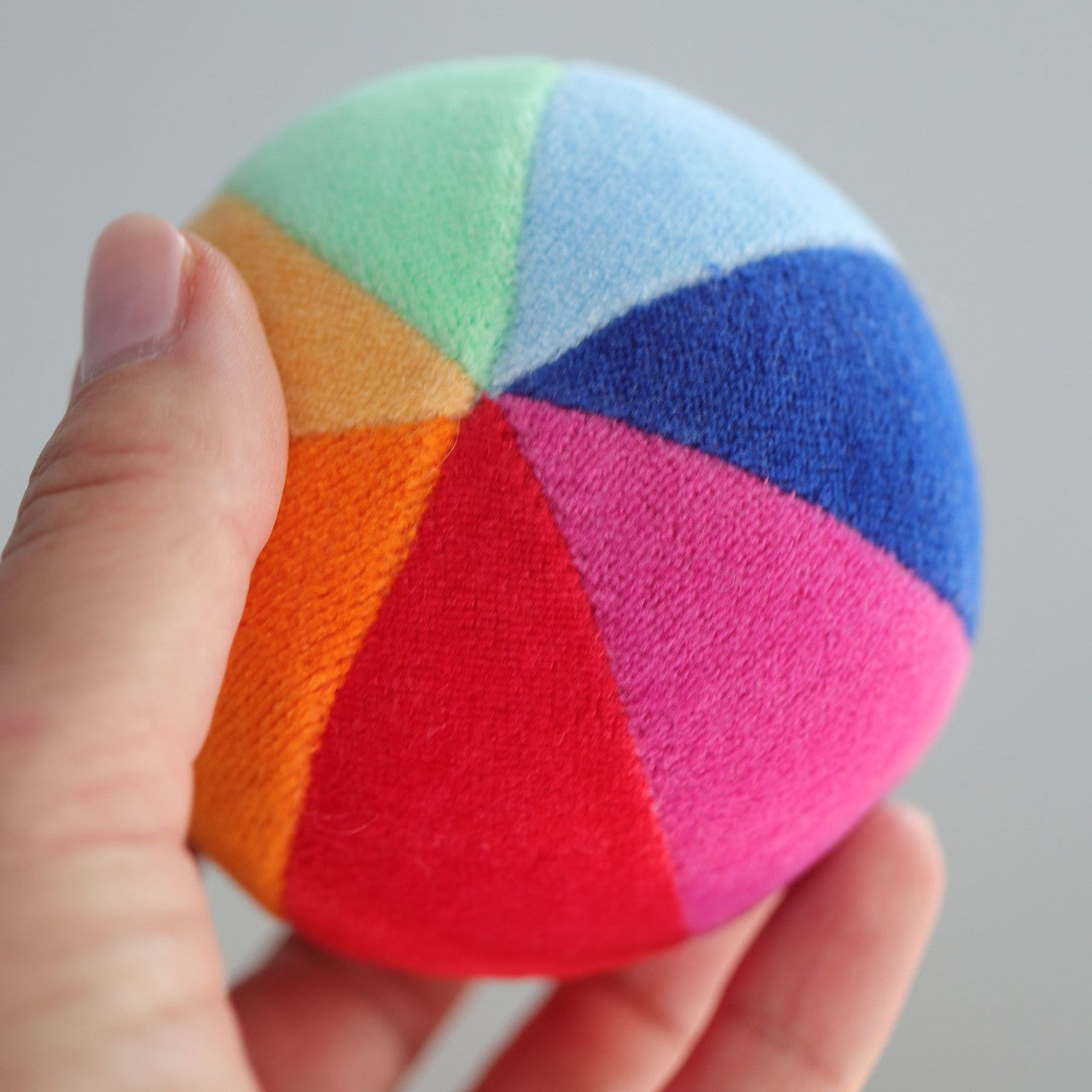 Grimm's Soft Rainbow Ball with a bell inside Baby Plush Toys Baby Gifts Idea Best Seller 0m+