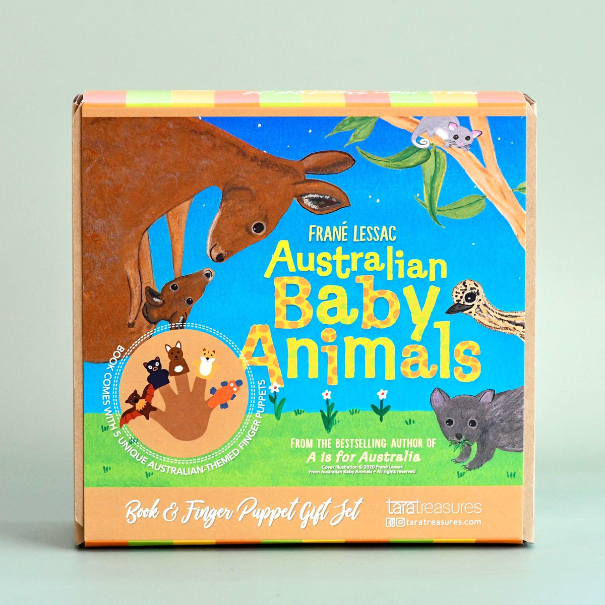 Tara Treasures Felt Australian Baby Animals Finger Puppet and Book Set Pretend and Imaginative Play Felt Animals Best Seller 3yrs+