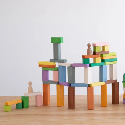 Wooden Brick Building Blocks Four Seasons 24pcs by Avdar toys Waldorf Inspired Wooden Toys Building Blocks 3yrs+