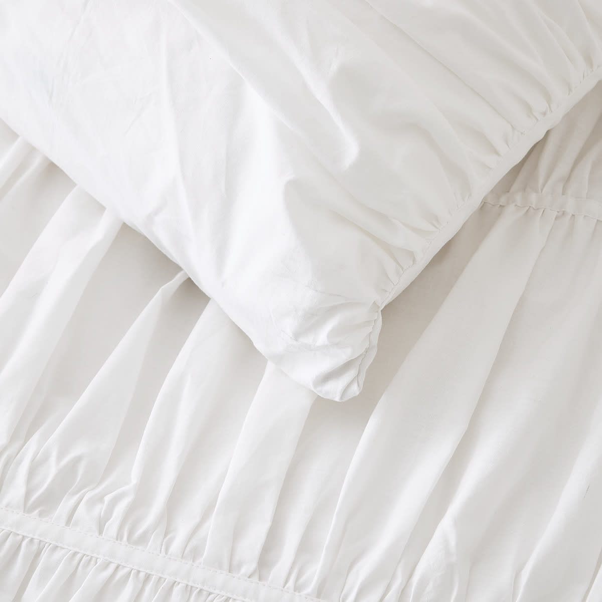 Arlo Cotton Quilt Cover Set - Single Bed, White