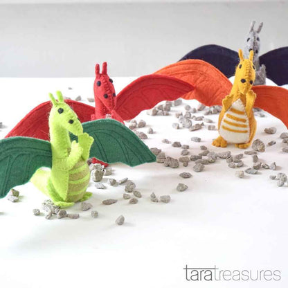 Tara Treasures Felt Dragon Pretend & Imaginative Play Toys Felt Animals Dinosaur and Dragon Theme 3yrs+