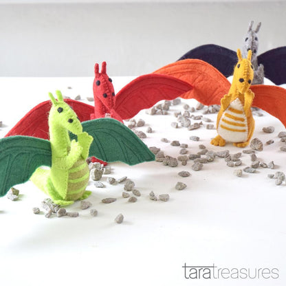 Tara Treasures Felt Dragon Pretend & Imaginative Play Toys Felt Animals Dinosaur and Dragon Theme 3yrs+
